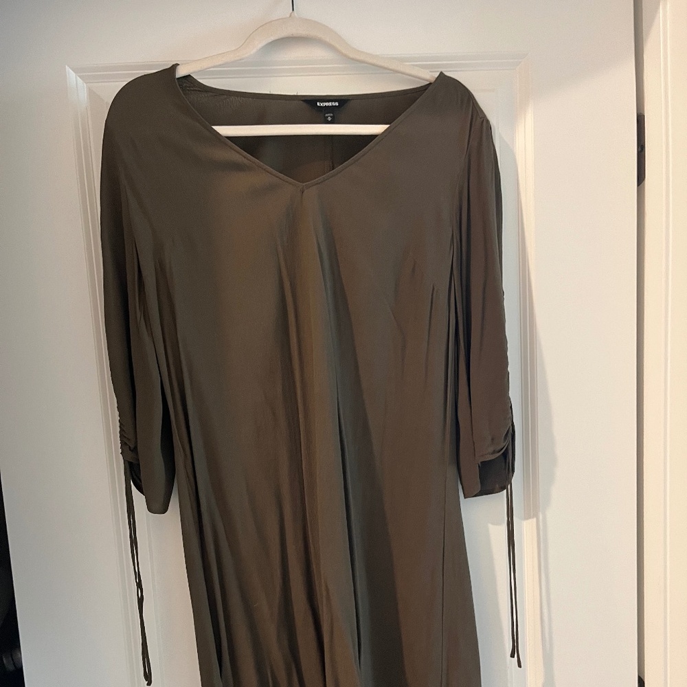 Express Women's Floral 3/4 Tie Sleeve Shift Dress